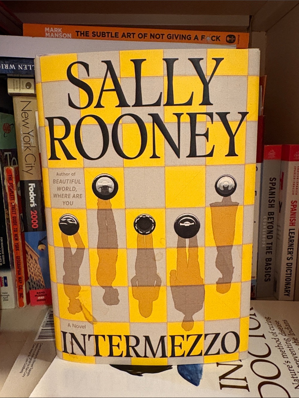 Sally Rooney Intermezzo Hardcover - Yellow Checkerboard Cover